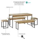 Mesa De Jantar Com 2 Bancos E 2 Banquetas Industrial Tub