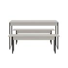 Mesa De Jantar Com 2 Bancos Estilo Industrial Tub
