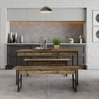 Mesa De Jantar Com 2 Bancos Estilo Industrial Tub