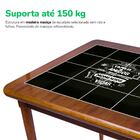 Mesa De Jantar Com 3 Cadeiras Em Madeira Maciça E Azulejo