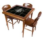 Mesa De Jantar Com 3 Cadeiras Em Madeira Maciça E Azulejo