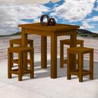 Mesa De Jantar Com 4 Banquetas Madeira Maciça Safira Imbuia