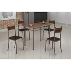 Mesa De Jantar Com 4 Cadeiras Atlanta Tampo Marrom Corten Tei