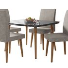 Mesa De Jantar Com 4 Cadeiras Jade Pés Palito Black Com Pena