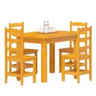 Mesa De Jantar Com 4 Cadeiras Madeira Maciça 120cm Cerejeira