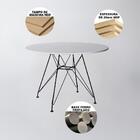 Mesa De Jantar Com 4 Cadeiras Pretas Eames Eiffel Tampo Redon