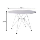 Mesa De Jantar Com 4 Cadeiras Pretas Eames Eiffel Tampo Redon