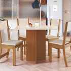 Mesa De Jantar Com 4 Cadeiras Talita Offwhite Com Freijó  - R