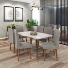 Mesa De Jantar Com 6 Cadeiras Jade Pé Palito Off White Com Pe