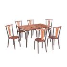 Mesa De Jantar Com 6 Cadeiras, Tampo De Madeira -  Modecor Ca