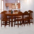Mesa De Jantar Com 8 Cadeiras Madeira Maciça Safira Castanho