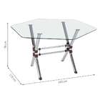 Mesa De Jantar Com Tampo De Vidro Hexagonal Bianca I Cromada