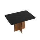 Mesa De Jantar Com Tampo De Vidro Oklahoma Freijó Preto Brilho