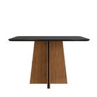 Mesa De Jantar Com Tampo De Vidro Oklahoma Freijó Preto Brilho