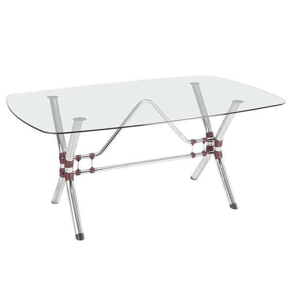 Mesa De Jantar Com Tampo De Vidro Retangular Ibiza Cromada 16