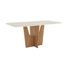 Mesa De Jantar Com Tampo Mdf Com Vidro Canto Arredondado 180