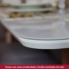 Mesa De Jantar Com Tampo Mdf Com Vidro Canto Arredondado 180