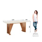 Mesa De Jantar Com Tampo Mdf E Vidro Com Canto Arredondado 18