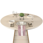 Mesa De Jantar Com Tampo Redondo Gris 1035 X 1035mm Chanfrado