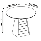 Mesa De Jantar Com Tampo Redondo Gris 1035 X 1035mm Chanfrado