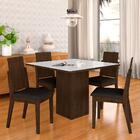 Mesa De Jantar Com Vidro 4 Cadeiras Aveiro Imbuia/off White/p