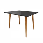 Mesa De Jantar Com Vidro Laila 135x90 Cm Pés Retrô Castanho -