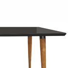Mesa De Jantar Com Vidro Laila 135x90 Cm Pés Retrô Castanho -