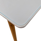 Mesa De Jantar Com Vidro Louise 120x90 Cm Pés Retrô Castanho