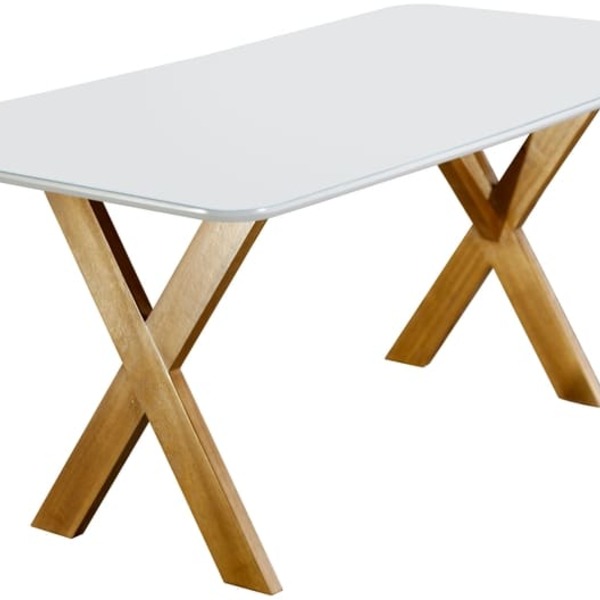 Mesa De Jantar Com Vidro Madeira Maciça - Munique-1,60x0,90m