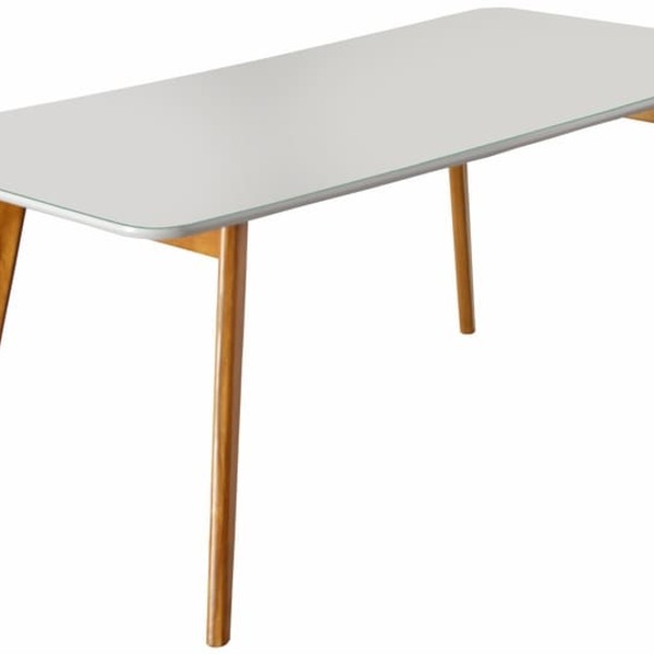 Mesa De Jantar Com Vidro Madeira Maciça - Slim-1,20x0,90m - M
