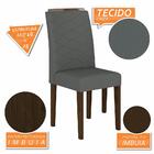 Mesa De Jantar Com Vidro Suiça 4 Cadeiras Imbuia/preto/cinza