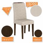 Mesa De Jantar Com Vidro Suiça 6 Cadeiras Imbuia/preto/bege -