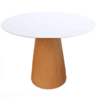 Mesa De Jantar Cone 124 Cm Base Madeira Freijó Tampo Laca Bra