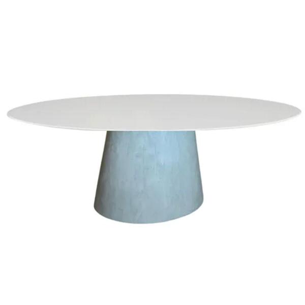 Mesa De Jantar Cone 244x137cm Cimento Queimadobranco