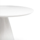 Mesa De Jantar Cone 70 Cm Tampo Laca Branca + Vidro Base Bran