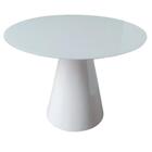 Mesa De Jantar Cone 70cm Laqueada E Vidro 4 Mm Branco