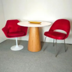 Mesa De Jantar Cone 80 Cm Base Madeira Freijó Tampo Laca + Vi