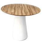 Mesa De Jantar Cone 80 Cm Nogueira - Branco