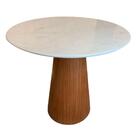 Mesa De Jantar Cone 80cm Base Madeira Natural Mogno E Tampo M