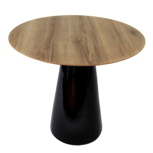 Mesa De Jantar Cone 90 Cm Tampo Mezzo Castani Preto