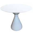 Mesa De Jantar Cone Ampulheta 130 Cm Tampo Laqueado Branco Ba