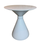 Mesa De Jantar Cone Ampulheta 60 Cm Tampo Laqueado Branco Bas