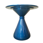 Mesa De Jantar Cone Ampulheta 90 Cm Tampo Laqueado Azul Base