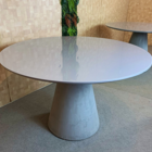 Mesa De Jantar Cone Cimento Queimado 160 Cm Tampo Cinza + Vid