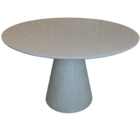 Mesa De Jantar Cone Cimento Queimado 160 Cm Tampo Cinza + Vid