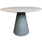 Mesa De Jantar Cone Concreto 120 Cm Tampo Laqueado - Branco