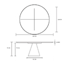 Mesa De Jantar Cone Concreto 120 Cm Tampo Laqueado - Branco