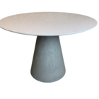 Mesa De Jantar Cone Concreto 120 Cm Tampo Laqueado - Branco