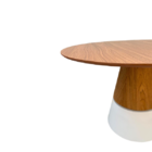 Mesa De Jantar Cone Duo Cores Modelar 80cm Tampo Freijó Base