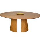 Mesa De Jantar Cone Duo Oval 180x100cm Tampo Freijó Base Frei